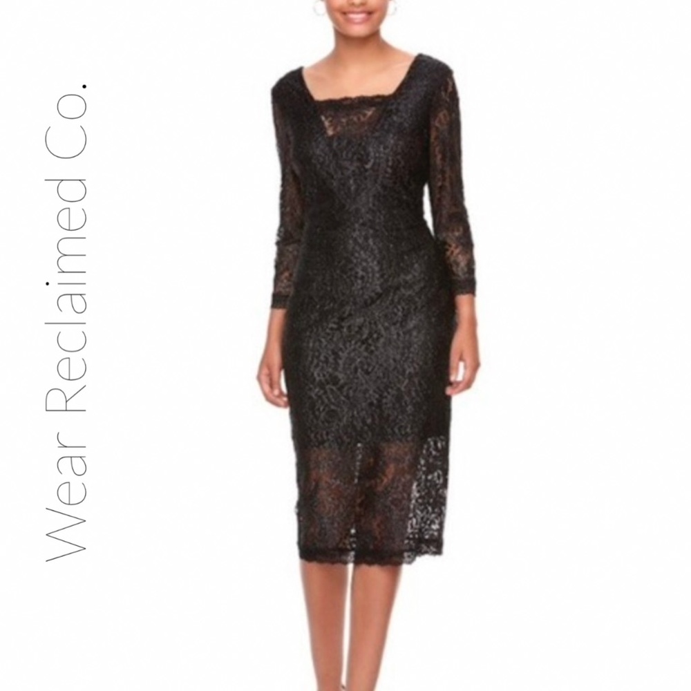 NWT CANDIES Lace Column Shift Dress w/ Long Sleeve